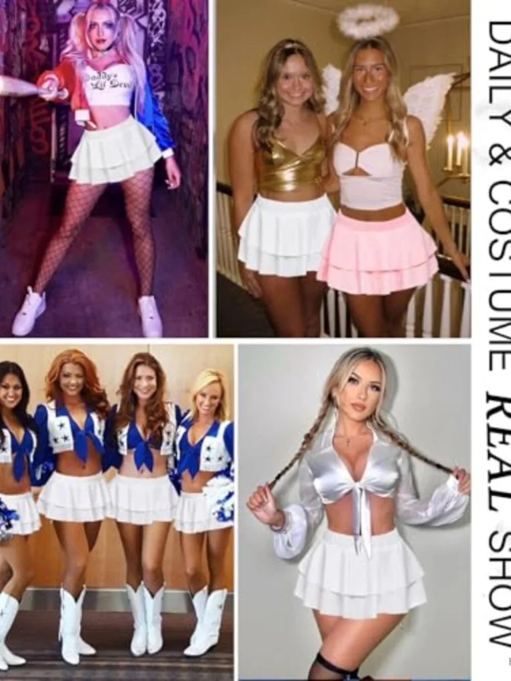 Women's Pleated Mini Skirt Ruffle Y2K Plaid Outfit Cosplay Schoolgirl